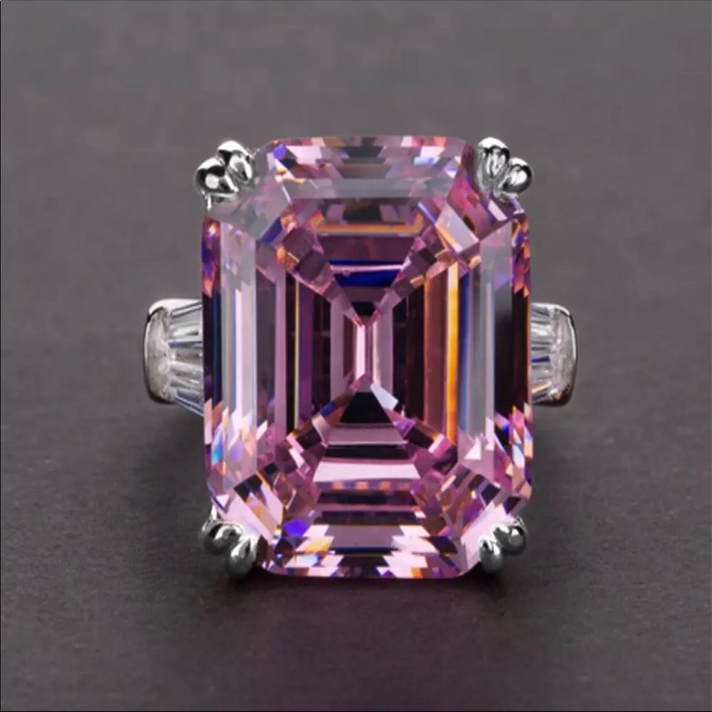 ✨Princess Cut 12CT Pink Engagement Ring✨ - Picture 4 of 5